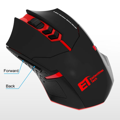 ET X-08 7-keys 2400DPI 2.4G Wireless Mute Gaming Mouse with USB Receiver & Colorful Backlight (Black) - Wireless Mice by buy2fix | Online Shopping UK | buy2fix