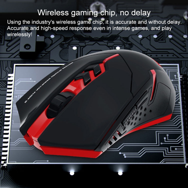 ET X-08 7-keys 2400DPI 2.4G Wireless Mute Gaming Mouse with USB Receiver & Colorful Backlight (Red) - Wireless Mice by buy2fix | Online Shopping UK | buy2fix