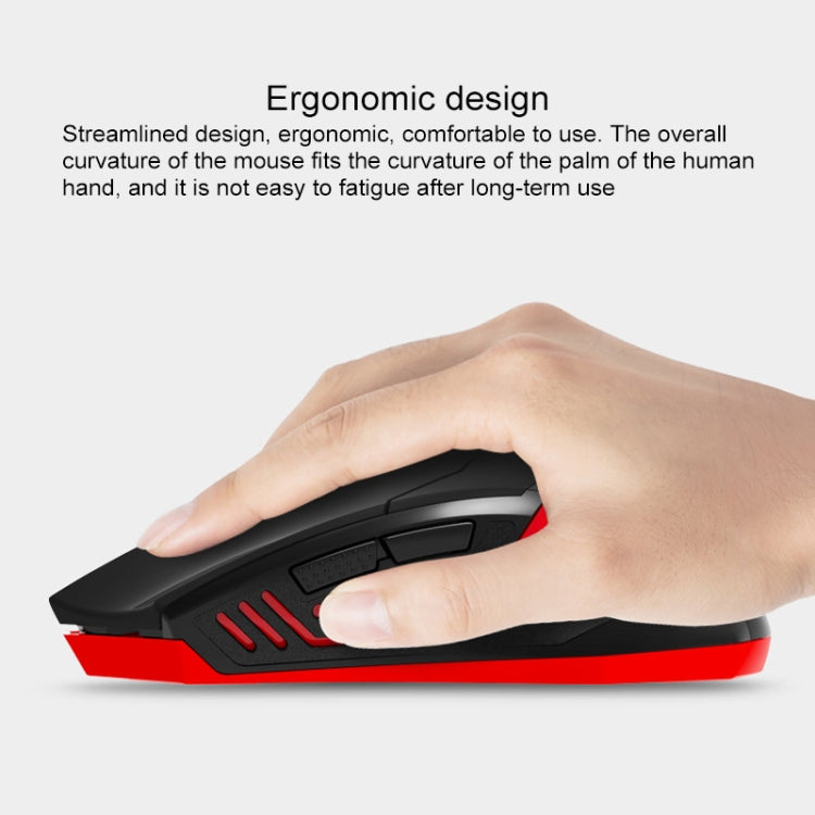 ET X-08 7-keys 2400DPI 2.4G Wireless Mute Gaming Mouse with USB Receiver & Colorful Backlight (Red) - Wireless Mice by buy2fix | Online Shopping UK | buy2fix