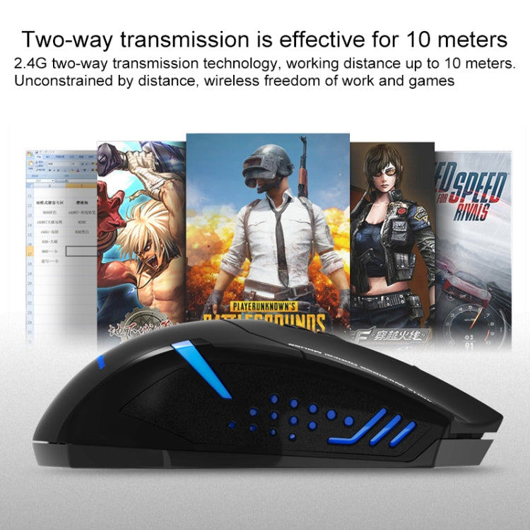 ET X-08 7-keys 2400DPI 2.4G Wireless Mute Gaming Mouse with USB Receiver & Colorful Backlight (Red) - Wireless Mice by buy2fix | Online Shopping UK | buy2fix