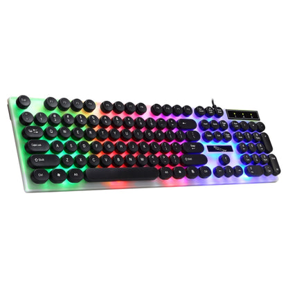 Chasing Leopard G21 USB 104-keys Waterproof Floating Round Punk Keycap Colorful Backlight Mechanical Feel Wired Keyboard, Length: 1.3m(Black) by Chasing Leopard