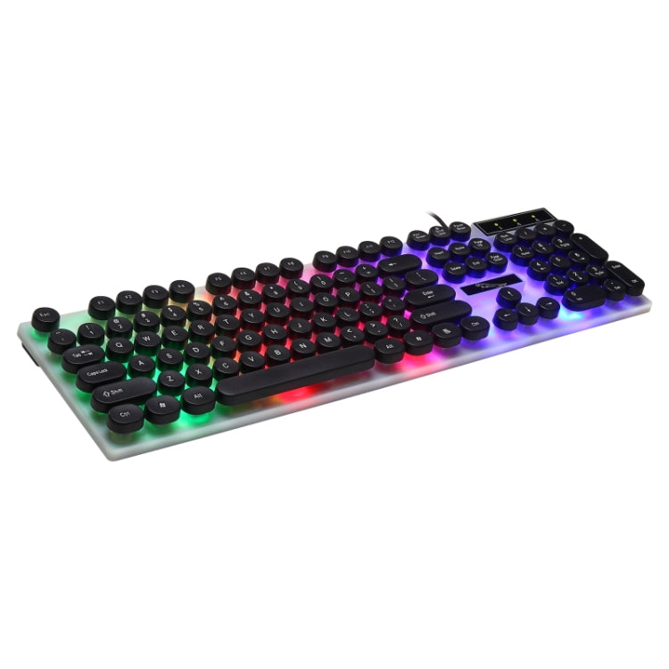 Chasing Leopard G21 USB 104-keys Waterproof Floating Round Punk Keycap Colorful Backlight Mechanical Feel Wired Keyboard, Length: 1.3m(Black) by Chasing Leopard