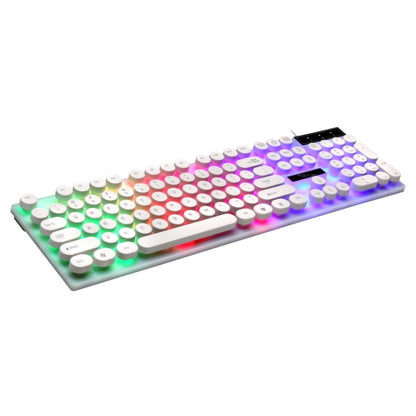 Chasing Leopard G21 USB 104-keys Waterproof Floating Round Punk Keycap Colorful Backlight Mechanical Feel Wired Keyboard, Length: 1.3m(White) by buy2fix
