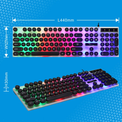 Chasing Leopard G21 USB 104-keys Waterproof Floating Round Punk Keycap Colorful Backlight Mechanical Feel Wired Keyboard, Length: 1.3m(White) by buy2fix