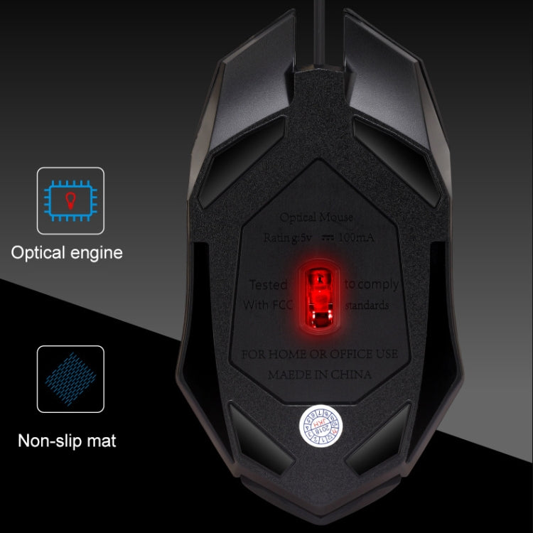 Chasing Leopard K2 USB LED Backlight 1600DPI Three-speed Adjustable Wired Optical Gaming Mouse, Length: 1.3m by Chasing Leopard