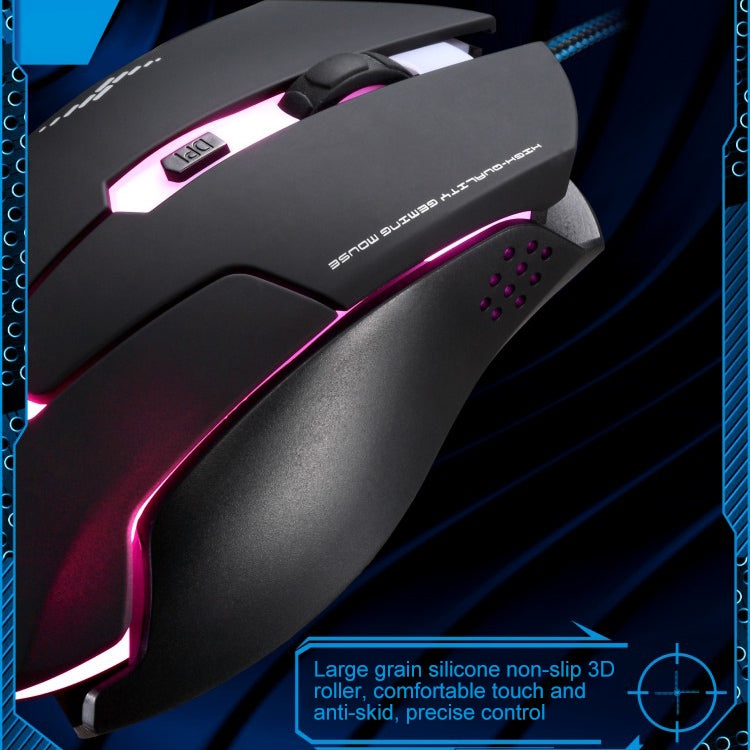 Chasing Leopard T7 USB 6-keys 2400DPI Three-speed Adjustable Backlight Wired Optical Gaming Mouse Built-in Counter Weight, Length: 1.8m by Chasing Leopard