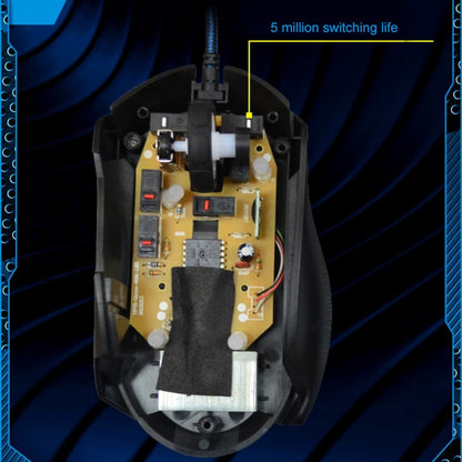 Chasing Leopard T7 USB 6-keys 2400DPI Three-speed Adjustable Backlight Wired Optical Gaming Mouse Built-in Counter Weight, Length: 1.8m by Chasing Leopard