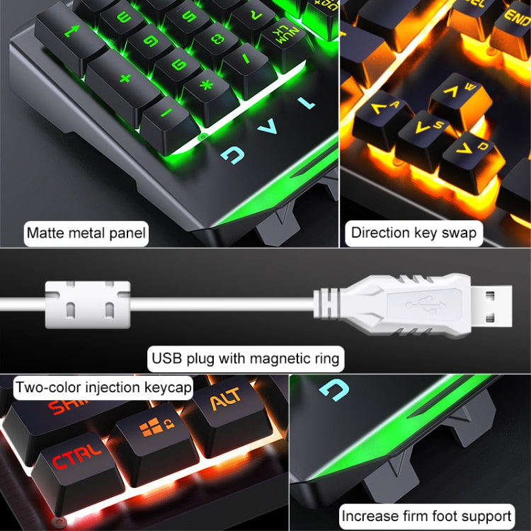 YINDIAO V2 Silent Mechanical Feel Gaming Keyboard Mouse Set (Black) - Wired Keyboard by YINDIAO | Online Shopping UK | buy2fix