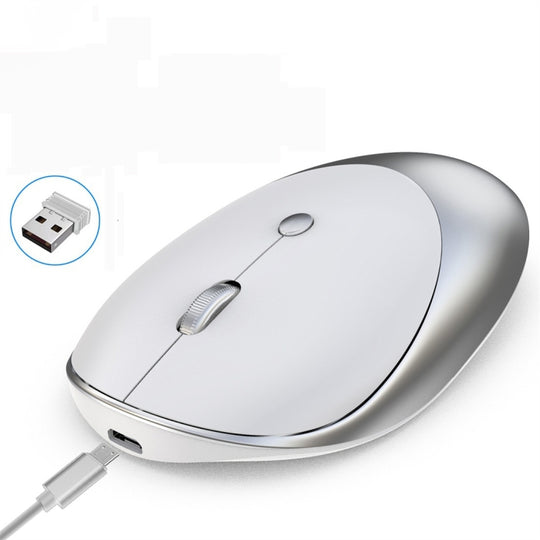 HXSJ T36 2.4G Bluetooth 5.0 + 3.0 Souris Bluetooth sans fil à trois modes de conception silencieuse (argent)