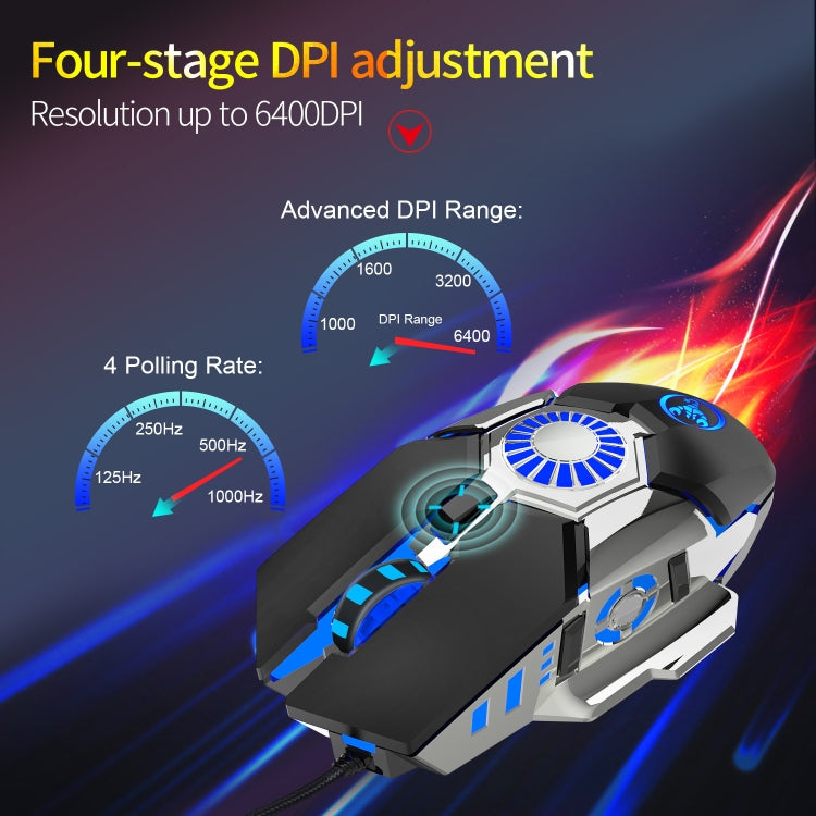 HXSJ J700 Colorful Lighting Programmable E-sports Gaming Wired Mouse by buy2fix