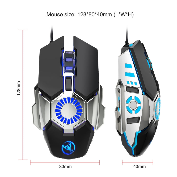 HXSJ J700 Colorful Lighting Programmable E-sports Gaming Wired Mouse by buy2fix