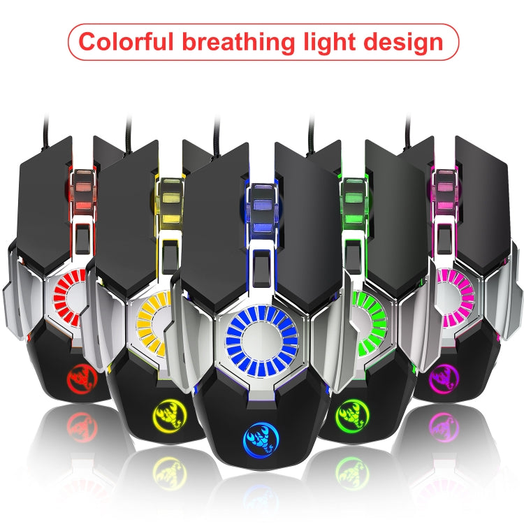 HXSJ J700 Colorful Lighting Programmable E-sports Gaming Wired Mouse by buy2fix