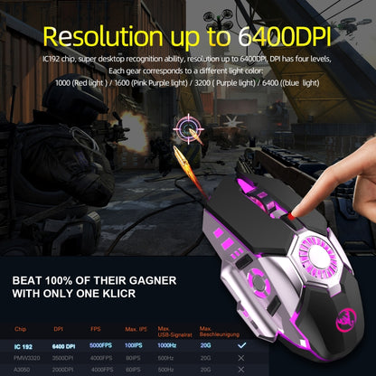 HXSJ J700 Colorful Lighting Programmable E-sports Gaming Wired Mouse by buy2fix