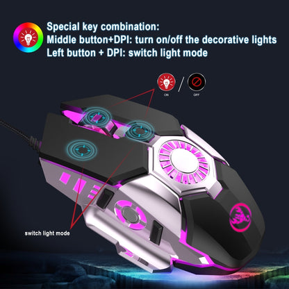 HXSJ J700 Colorful Lighting Programmable E-sports Gaming Wired Mouse by buy2fix