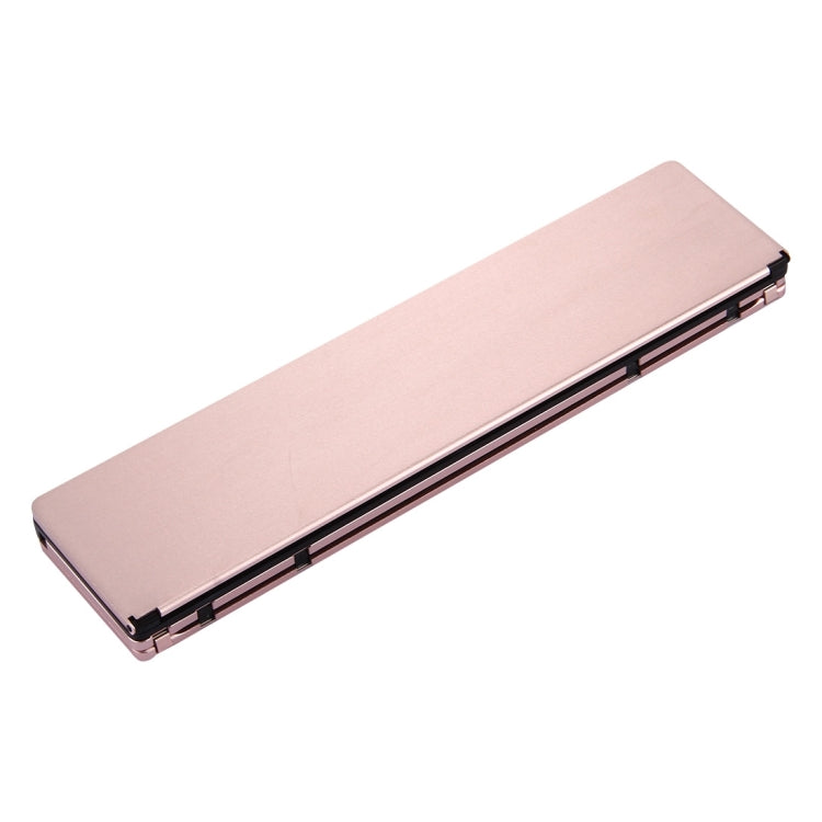F18 Ultra-slim Rechargeable Foldable 58 Keys Bluetooth Wireless Keyboard with Holder(Rose Gold) by buy2fix