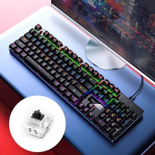 YINDIAO ZK-3 Clavier filaire de jeu mécanique USB, tige noire (noir)