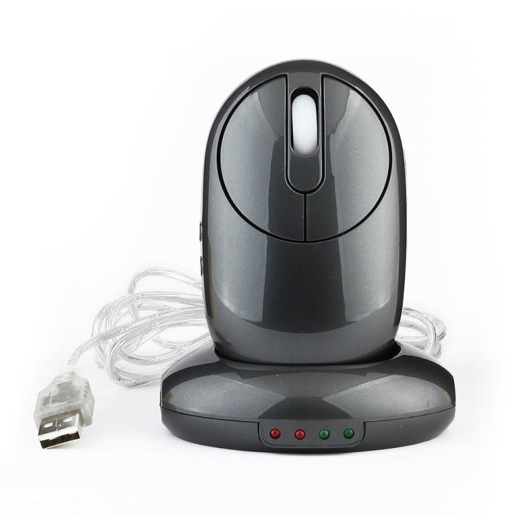 MZ-012 2.4G 1200 DPI Wireless Rechargeable Optical Mouse with 3 Ports USB HUB / Charging Dock(Grey) by buy2fix