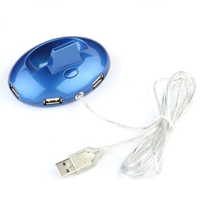 MZ-012 2.4G 1200 DPI Wireless Rechargeable Optical Mouse with 3 Ports USB HUB / Charging Dock(Blue) by buy2fix