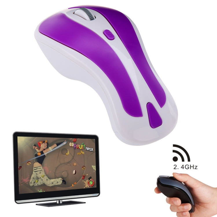 PR-01 6D Gyroscope Fly Air Mouse 2.4G USB Receiver 1600 DPI Wireless Optical Mouse for Computer PC Android Smart TV Box (Purple + White) by buy2fix