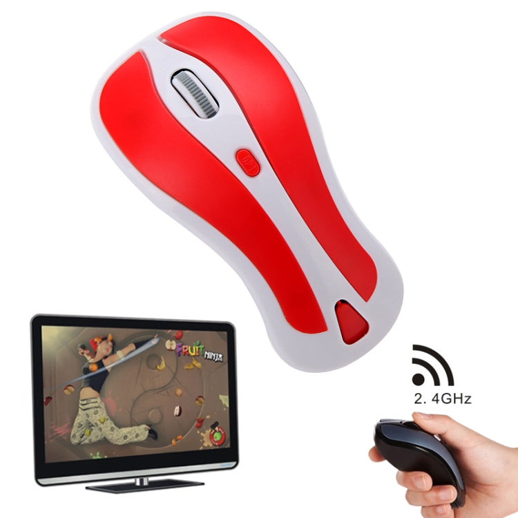 PR-01 6D Gyroscope Fly Air Mouse 2.4G USB Receiver 1600 DPI Wireless Optical Mouse for Computer PC Android Smart TV Box (Red + White) by buy2fix