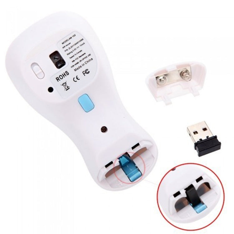 PR-01 6D Gyroscope Fly Air Mouse 2.4G USB Receiver 1600 DPI Wireless Optical Mouse for Computer PC Android Smart TV Box (Red + White) by buy2fix