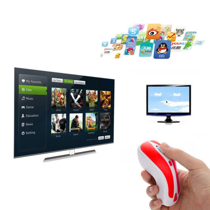 PR-01 6D Gyroscope Fly Air Mouse 2.4G USB Receiver 1600 DPI Wireless Optical Mouse for Computer PC Android Smart TV Box (Red + White) by buy2fix