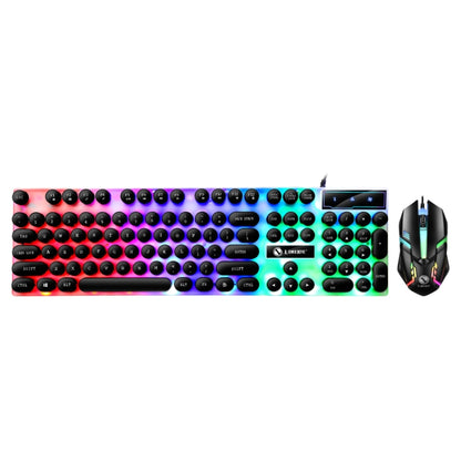 TX300 Mechanical Feel Backlight Punk Wired Keyboard Mouse Set (Black) by buy2fix