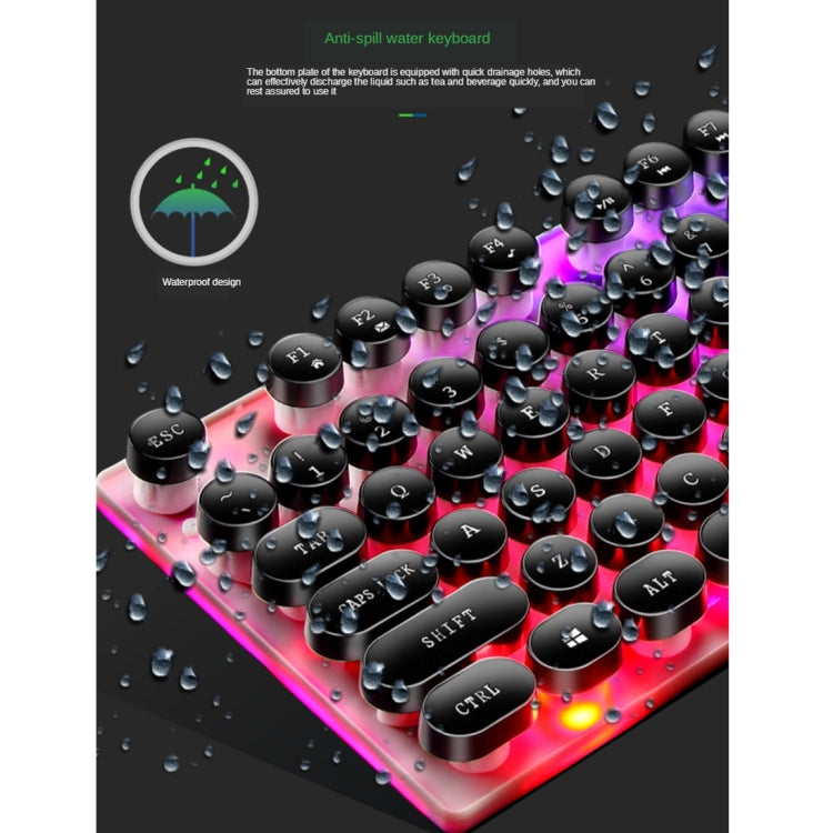 TX300 Mechanical Feel Backlight Punk Wired Keyboard Mouse Set (Black) by buy2fix