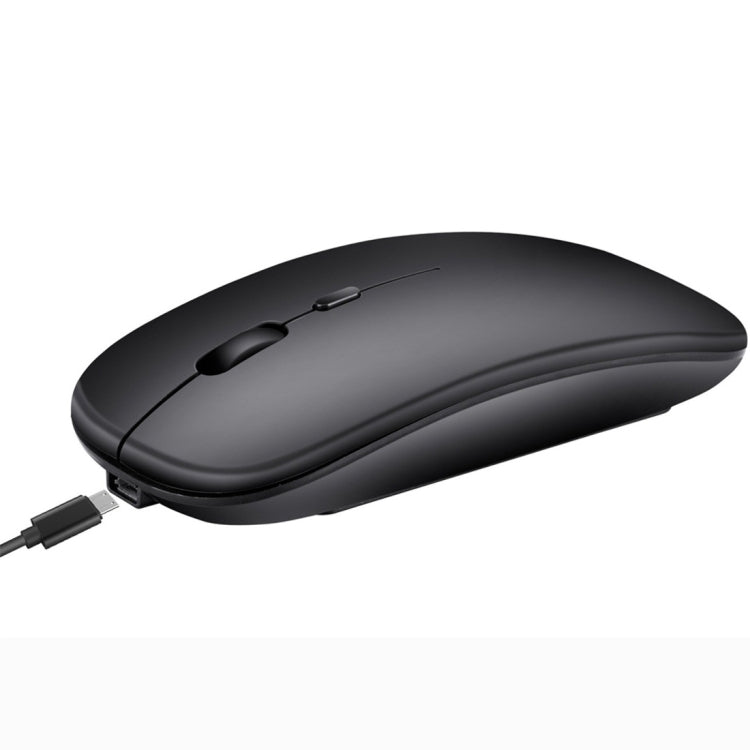 HXSJ M90 2.4GHz Ultrathin Mute Rechargeable Dual Mode Wireless Bluetooth Notebook PC Mouse(Black) - Wireless Mice by HXSJ | Online Shopping UK | buy2fix