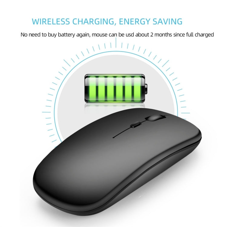 HXSJ M90 2.4GHz Ultrathin Mute Rechargeable Dual Mode Wireless Bluetooth Notebook PC Mouse(Black) - Wireless Mice by HXSJ | Online Shopping UK | buy2fix