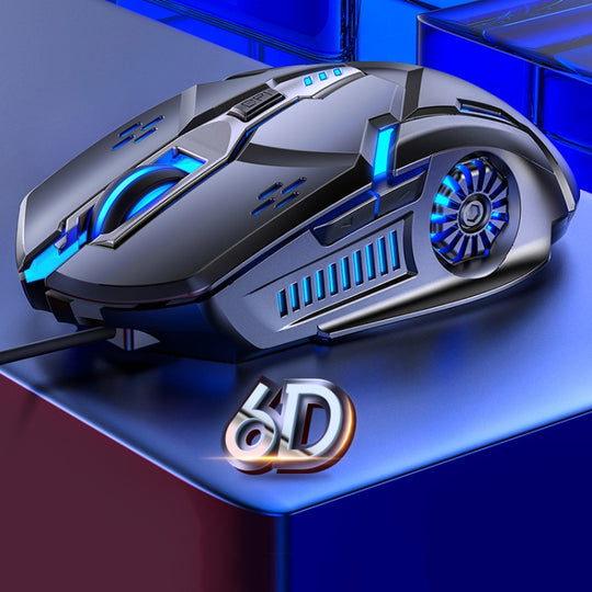 YINDIAO G5 3200DPI 4 modes réglables 6 touches RGB Light souris de jeu filaire (gris)