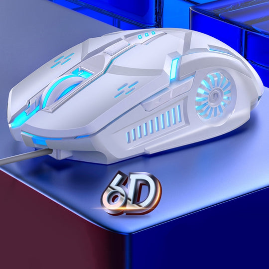 YINDIAO G5 3200DPI 4 modes réglables 6 touches RGB Light souris de jeu filaire (blanc)