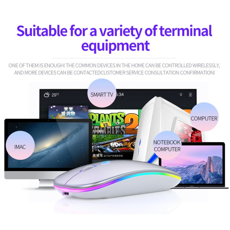 YINDIAO A2 2.4GHz 1600DPI 3-modes Adjustable RGB Light Rechargeable Wireless Silent Mouse (White) - Wireless Mice by YINDIAO | Online Shopping UK | buy2fix