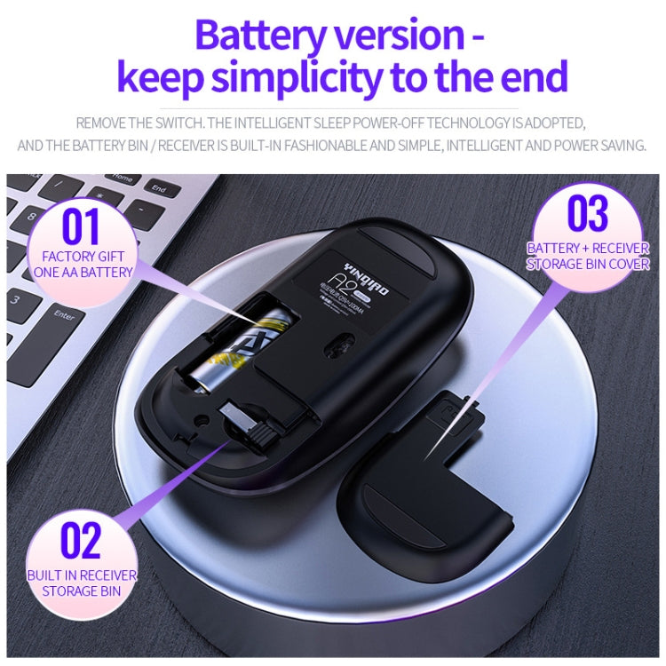 YINDIAO A2 2.4GHz 1600DPI 3-modes Adjustable Wireless Silent Mouse, Battery Powered(Rose Gold) - Wireless Mice by YINDIAO | Online Shopping UK | buy2fix