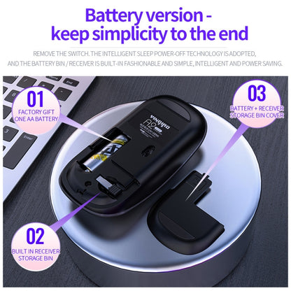 YINDIAO A2 2.4GHz 1600DPI 3-modes Adjustable Wireless Silent Mouse, Battery Powered(Rose Gold) - Wireless Mice by YINDIAO | Online Shopping UK | buy2fix