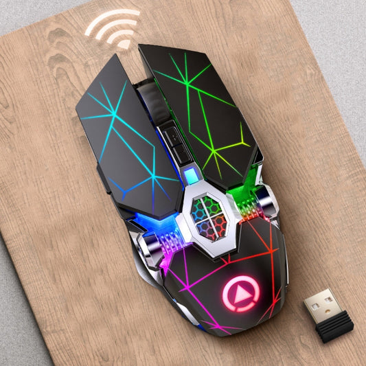 YINDIAO A7 2.4GHz 1600DPI 3-modes Adjustable 7-keys Rechargeable RGB Light Wireless Silent Gaming Mouse (Black) - Wireless Mice by YINDIAO | Online Shopping UK | buy2fix