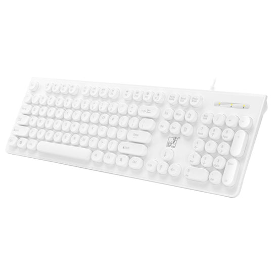 Clavier d'ordinateur filaire USB à clé ronde ZGB S500 (blanc)