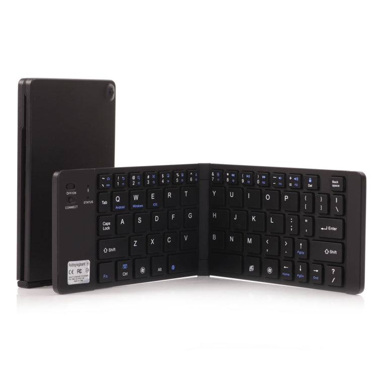 GK228 Ultra-thin Foldable Bluetooth V3.0 Keyboard, Built-in Holder, Support Android / iOS / Windows System (Black) by buy2fix