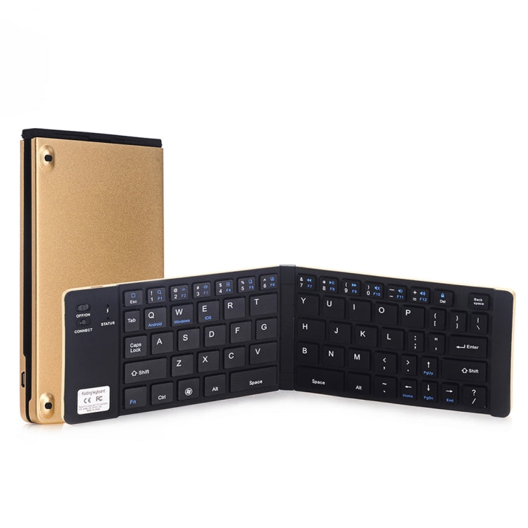 GK228 Ultra-thin Foldable Bluetooth V3.0 Keyboard, Built-in Holder, Support Android / iOS / Windows System (Gold) - Wireless Keyboard by buy2fix | Online Shopping UK | buy2fix