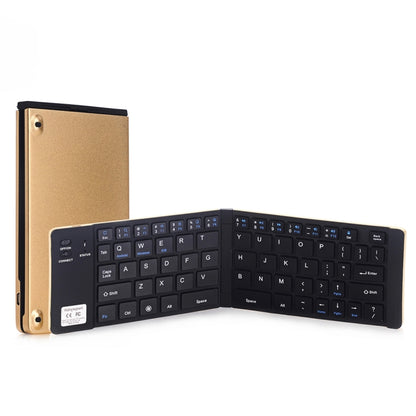 GK228 Ultra-thin Foldable Bluetooth V3.0 Keyboard, Built-in Holder, Support Android / iOS / Windows System (Gold) - Wireless Keyboard by buy2fix | Online Shopping UK | buy2fix