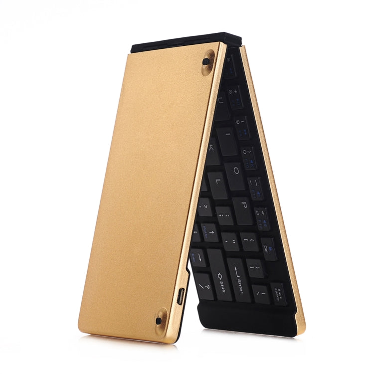 GK228 Ultra-thin Foldable Bluetooth V3.0 Keyboard, Built-in Holder, Support Android / iOS / Windows System (Gold) - Wireless Keyboard by buy2fix | Online Shopping UK | buy2fix