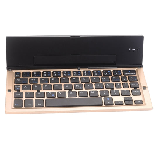 GK608 Ultra-thin Foldable Bluetooth V3.0 Keyboard, Built-in Holder, Support Android / iOS / Windows System(Gold) by buy2fix