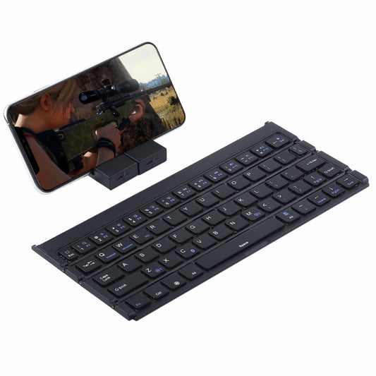 GK808 Ultra-thin Foldable Bluetooth V3.0 Keyboard, Built-in Holder, Support Android / iOS / Windows System(Black) by buy2fix