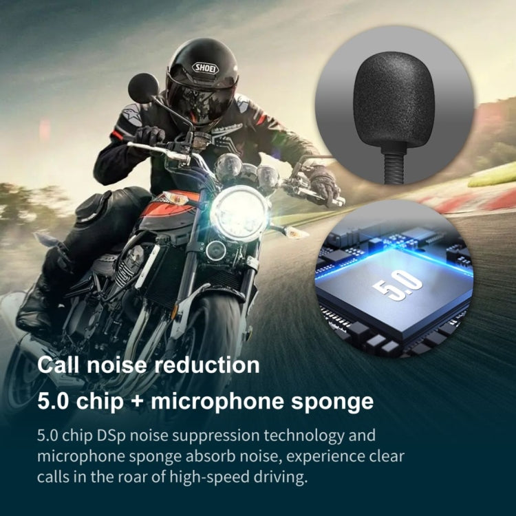 Dier DK11 800m Helmet Wireless Bluetooth Headset 5.0 Waterproof Double Motorcycle Call headset - Motorcycle Walkie Talkie by buy2fix | Online Shopping UK | buy2fix