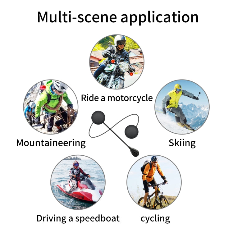 T6 Motorcycle Helmet Bluetooth V5.0 Headset - Motorcycle Walkie Talkie by buy2fix | Online Shopping UK | buy2fix