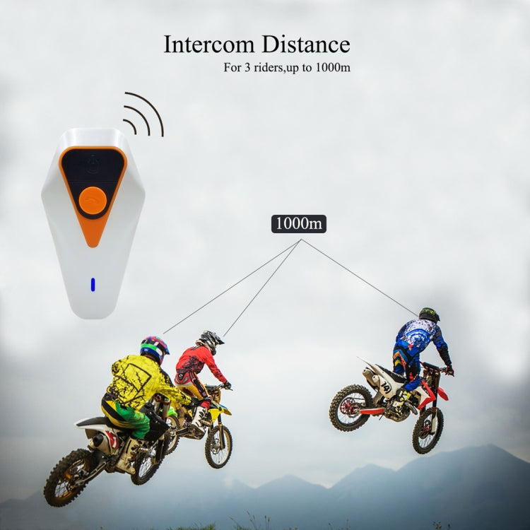 WT002 1000m IPX5 Waterproof Motorcycle 2 Users Full Duplex Talking Bluetooth Intercom Multi-Interphone Headsets, Support Receive Calling & Listen Music & Noise Reduction - Motorcycle Walkie Talkie by buy2fix | Online Shopping UK | buy2fix