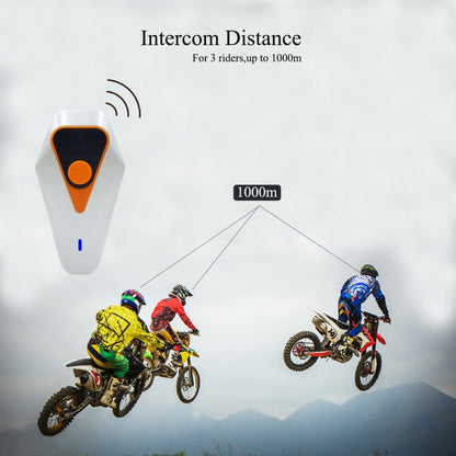 WT002 1000m IPX5 Waterproof Motorcycle 2 Users Full Duplex Talking Bluetooth Intercom Multi-Interphone Headsets, Support Receive Calling & Listen Music & Noise Reduction - Motorcycle Walkie Talkie by buy2fix | Online Shopping UK | buy2fix