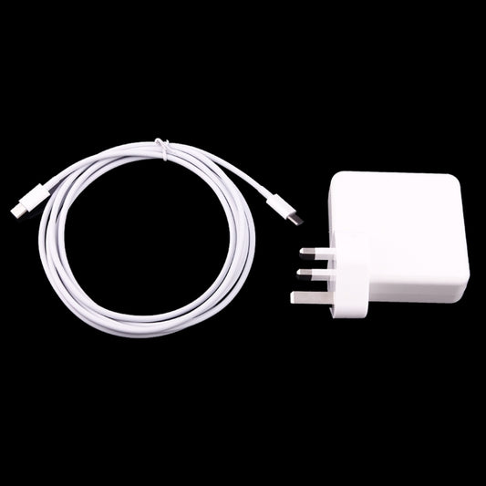 61W USB-C / Type-C Power Adapter with 2m USB Type-C Male to USB Type-C Male Charging Cable, For iPhone, Galaxy, Huawei, Xiaomi, LG, HTC and Other Smart Phones, Rechargeable Devices, UK Plug - USB Charger by buy2fix | Online Shopping UK | buy2fix