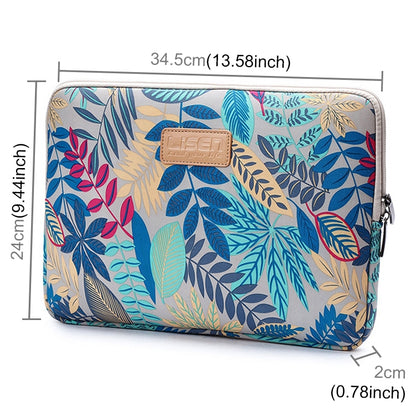 Lisen 13 inch Sleeve Case Colorful Leaves Zipper Briefcase Carrying Bag for Macbook, Samsung, Lenovo, Sony, DELL Alienware, CHUWI, ASUS, HP, 13 inch and Below Laptops(Grey) by buy2fix