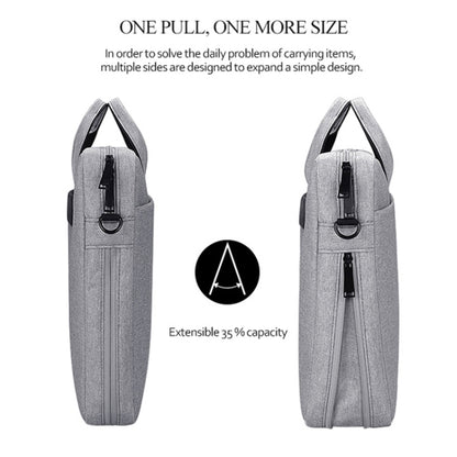 DJ06 Oxford Cloth Waterproof Wear-resistant Portable Expandable Laptop Bag for 13.3 inch Laptops, with Detachable Shoulder Strap(Grey) by buy2fix